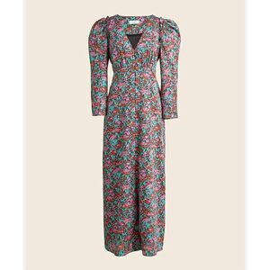 J. Crew Drapey Puff Sleeve Dress Floral Kentucky Derby Dress Size 2 EUC